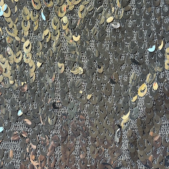 new with tags outfit by john paul richard black sequin beaded crochet knit top - Picture 3 of 4